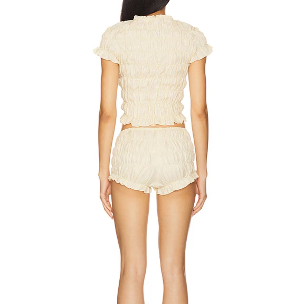 REVOLVE Cream Ruffled Two-Piece Set - Picture 3 of 4